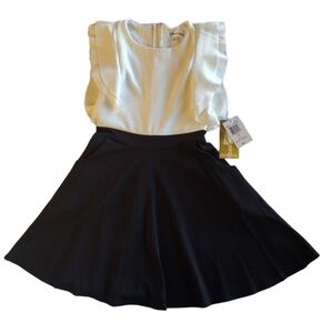 Emerald Sundae Girls Size 7 Ivory/Blk‎ Dress NWT